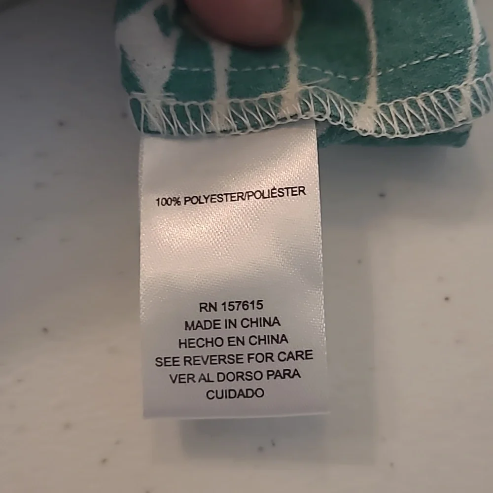 Rachel Zoe Sz M Green and White Leaf Print Long Sleeve Size Medium Button Front - Picture 6 of 11